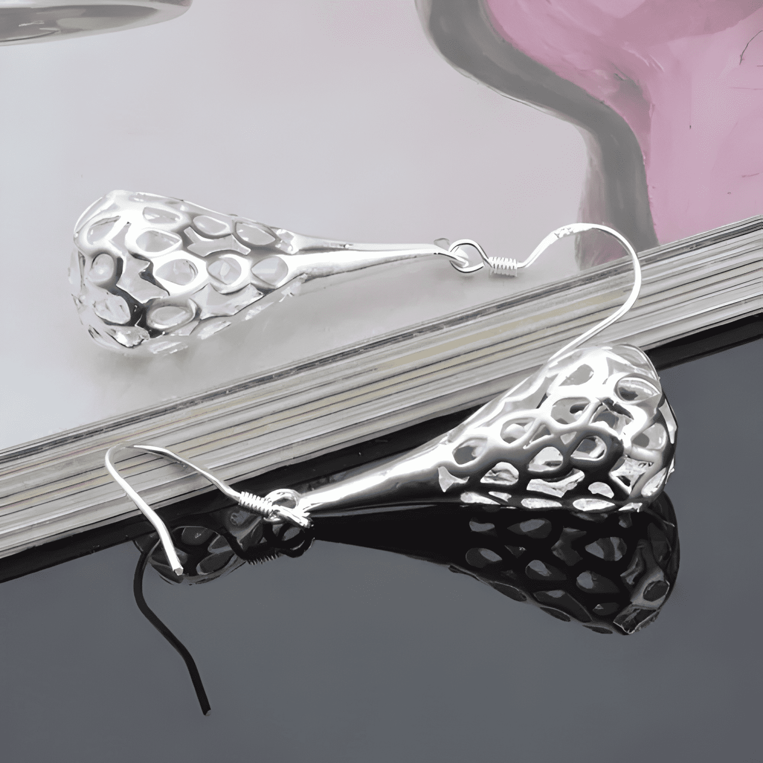 Aros Plata 925 Vintage Colgante Pendientes Mujer Joya Regalo-4