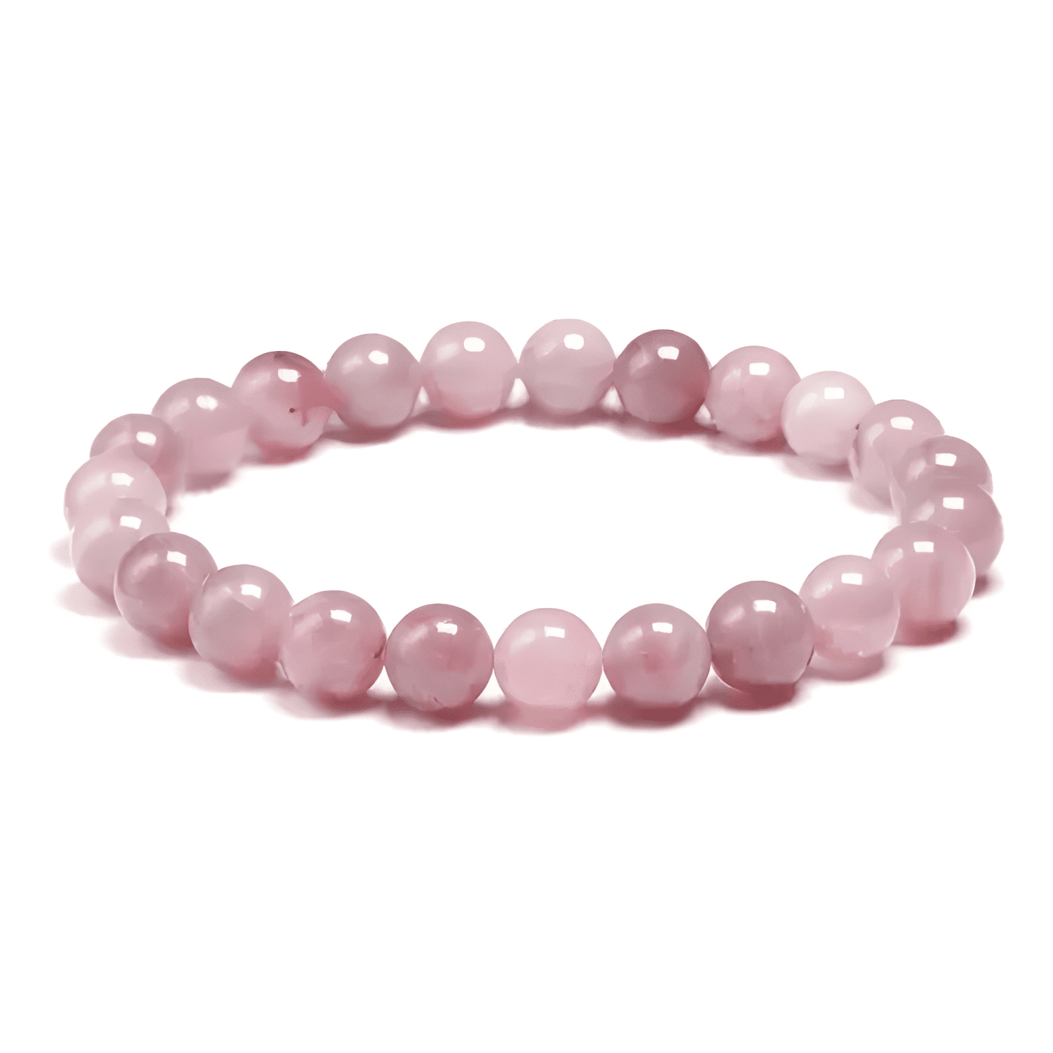 Pulsera piedra natural de cuarzo energética 16 CM Rosa-0