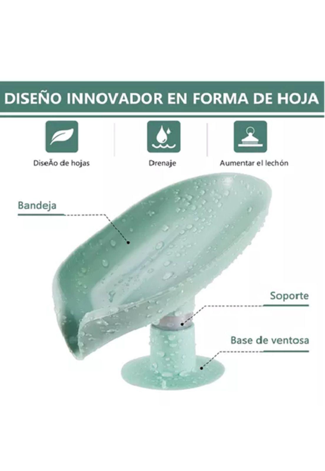 Jabonera de baño soporte barra jabón bandeja cocina 2 piezas verde-3