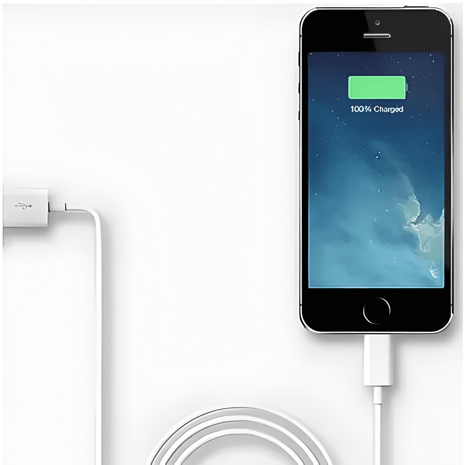 Cable USB cargador USB a lightning 1 metro Blanco-3