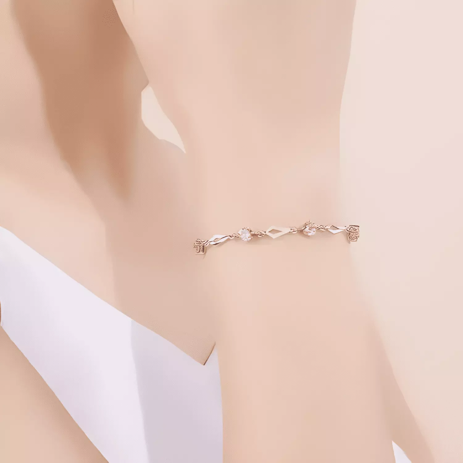 Pulsera de plata fina 925 amatista +caja redonda Lila-3