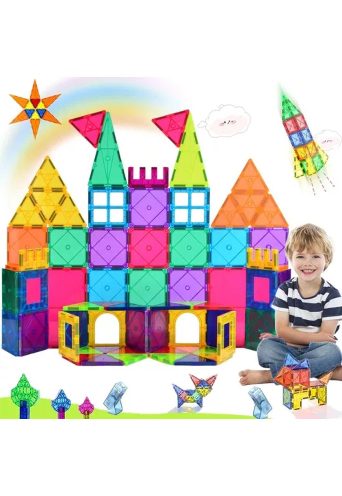 Bloques magnéticos 22 piezas, construcción para niños multicolor-3