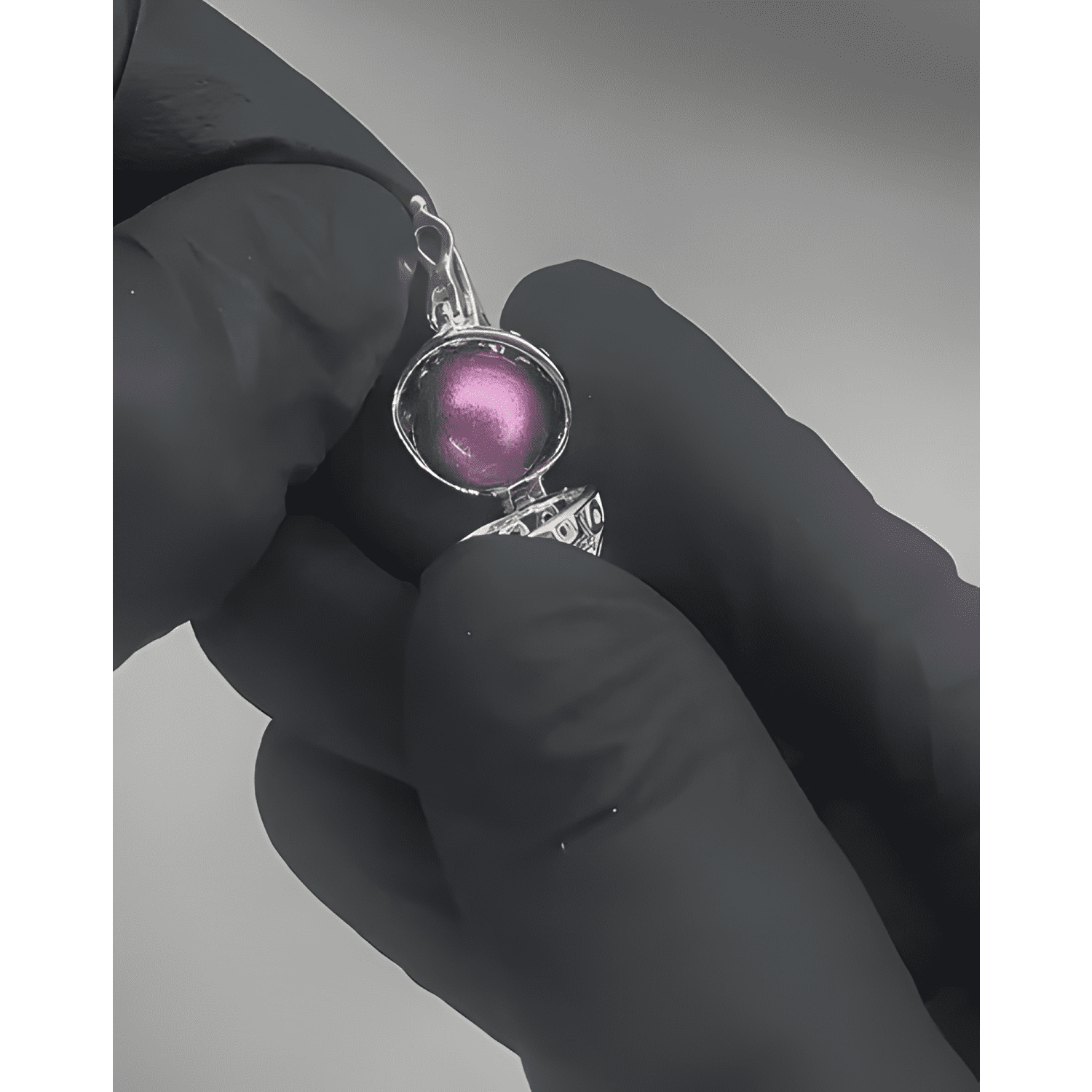 Charm colgante llamador de angeles plata 925 búho alas-3
