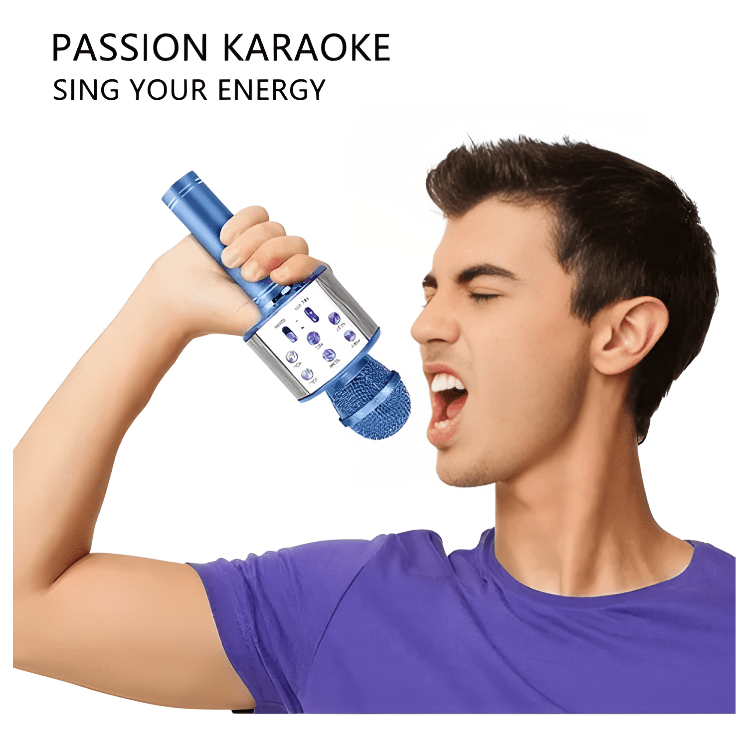 Microfono inalambrico karaoke bocina bluetooth Rosa dorado-4