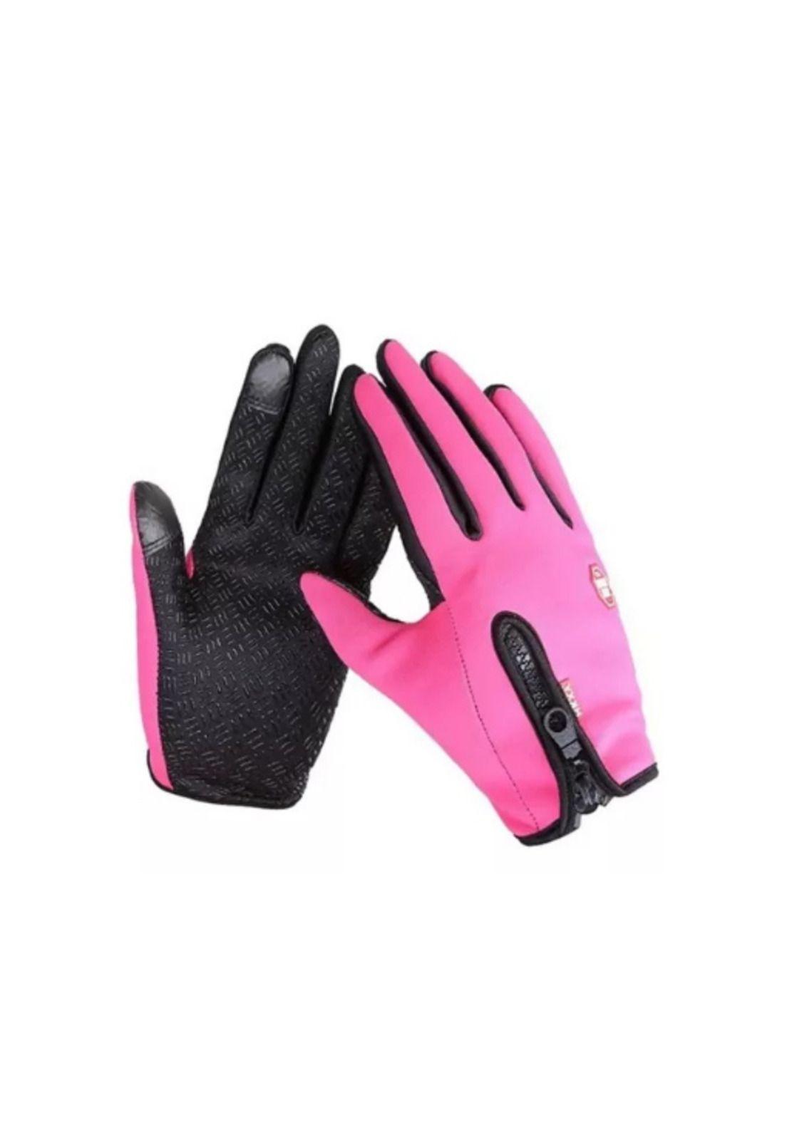 Guantes Térmicos Bici Touch Antideslizante, Color Rosa, Talla XL-0