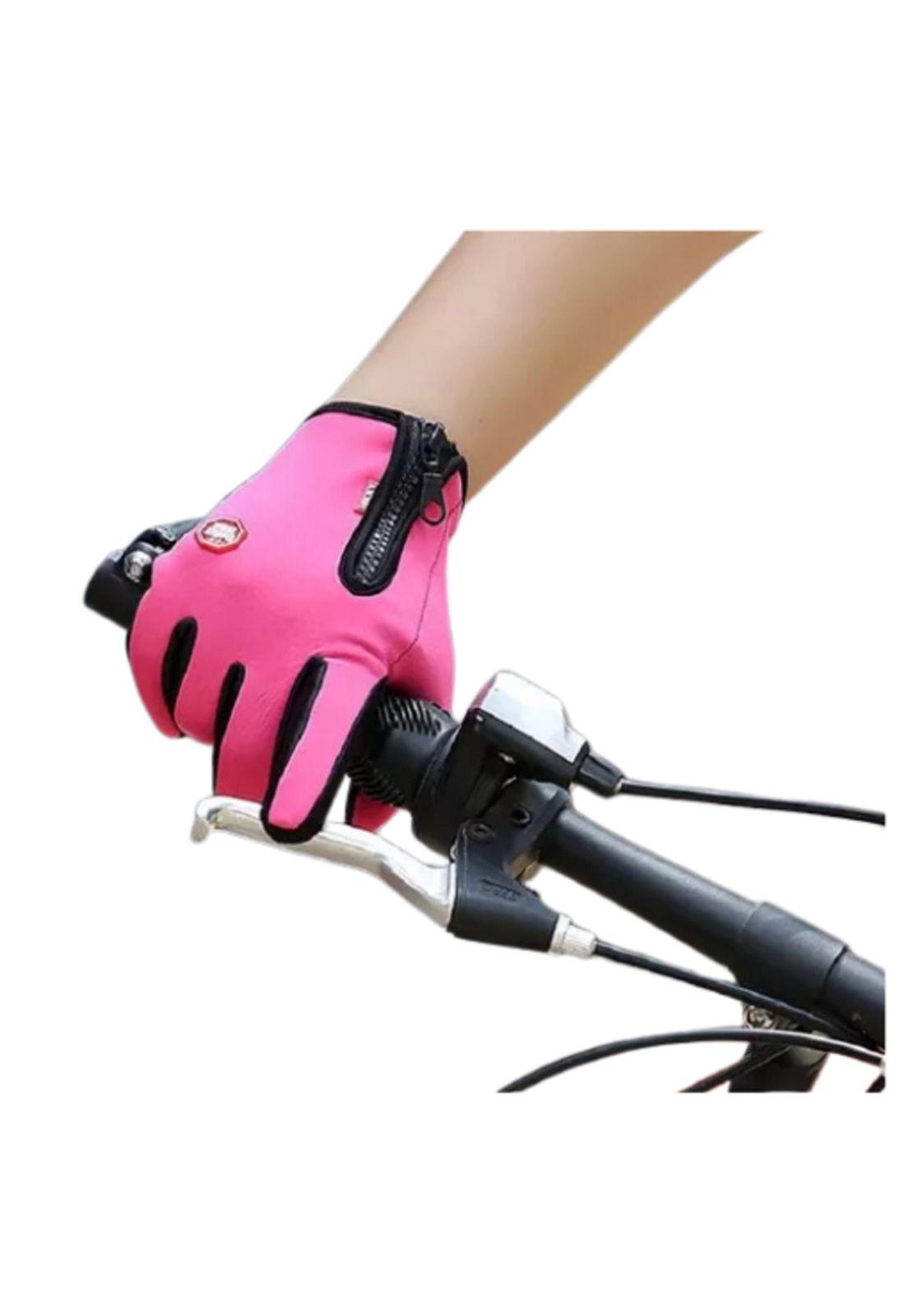 Guantes Térmicos Bici Touch Antideslizante, Color Rosa, Talla XL-2
