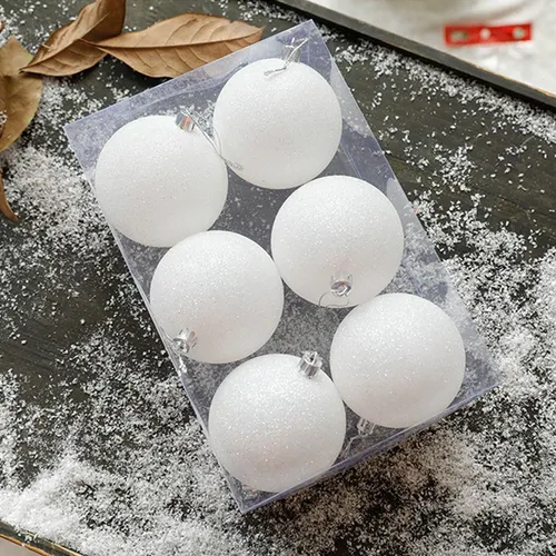 Pack X12 Esferas Navideñas Blancas Decoración Árbol Deco-0