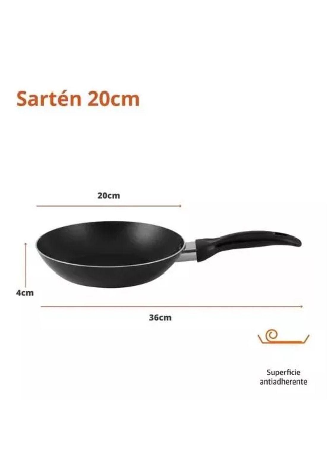 Batería de cocina de 12 piezas, Begônia, teflón antiadherente, color negro-3