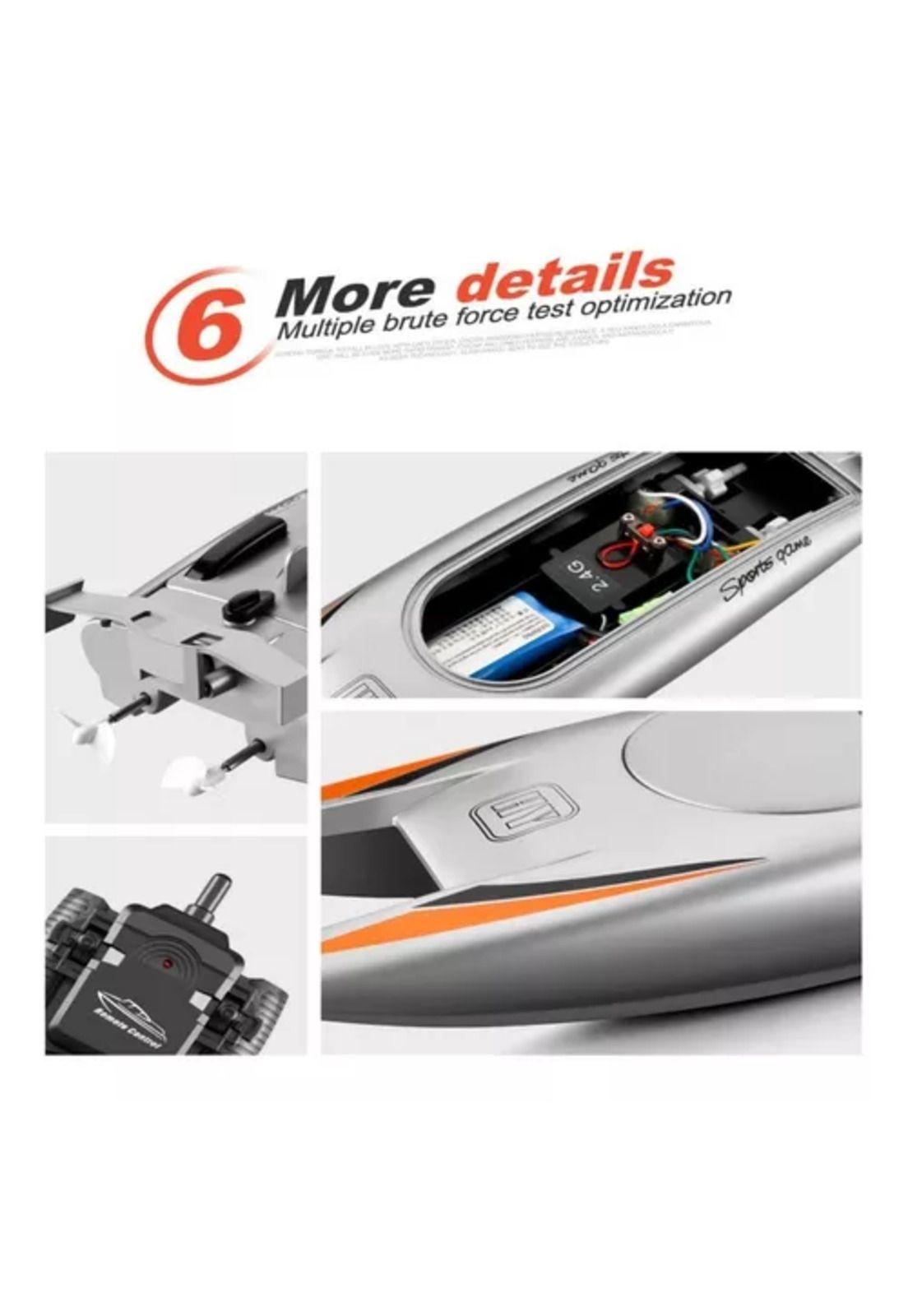 Lancha juguete a control remoto doble motor gris-6