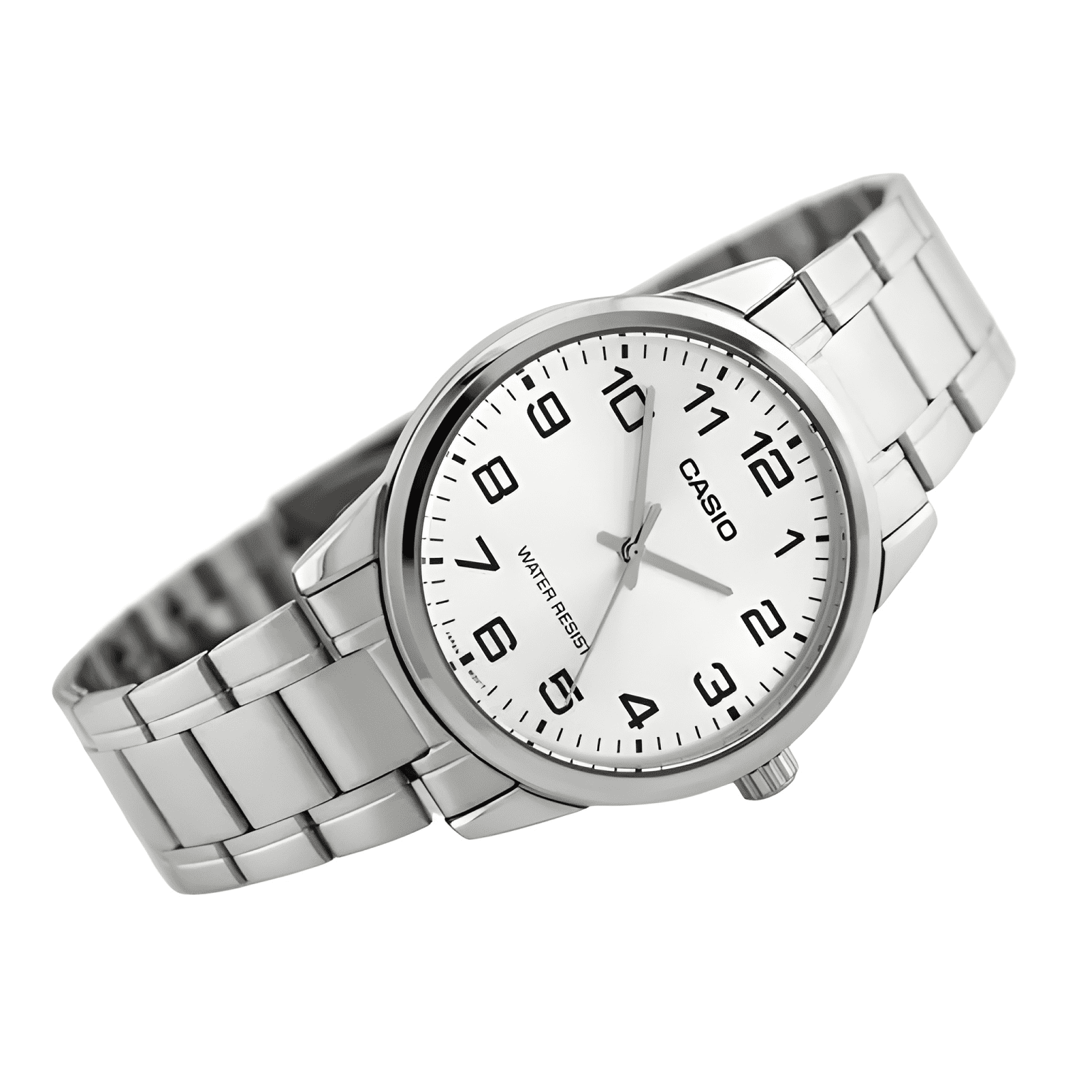 Reloj pulsera casio mtp-v001d-7bu con correa de acero-1