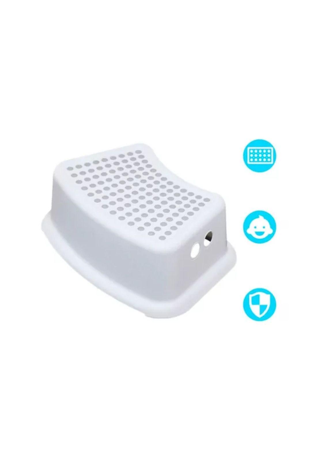 Piso alzador de baño para niños, color blanco-5
