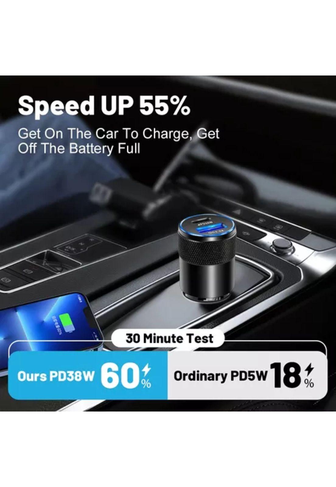 Cargador universal auto camión USB-C carga rápida 3.0 PD 38W-5