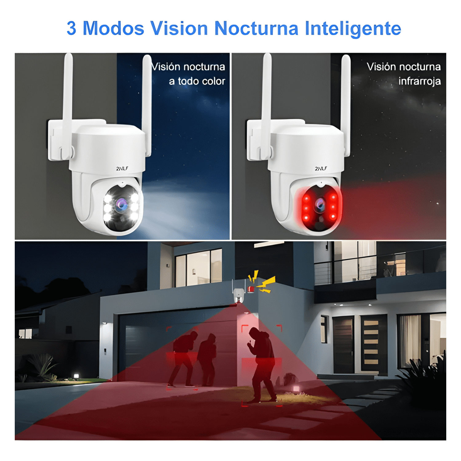 2nlf® 5G Solar Cámara de Seguridad Exterior Wifi Ip Plus Plu-4