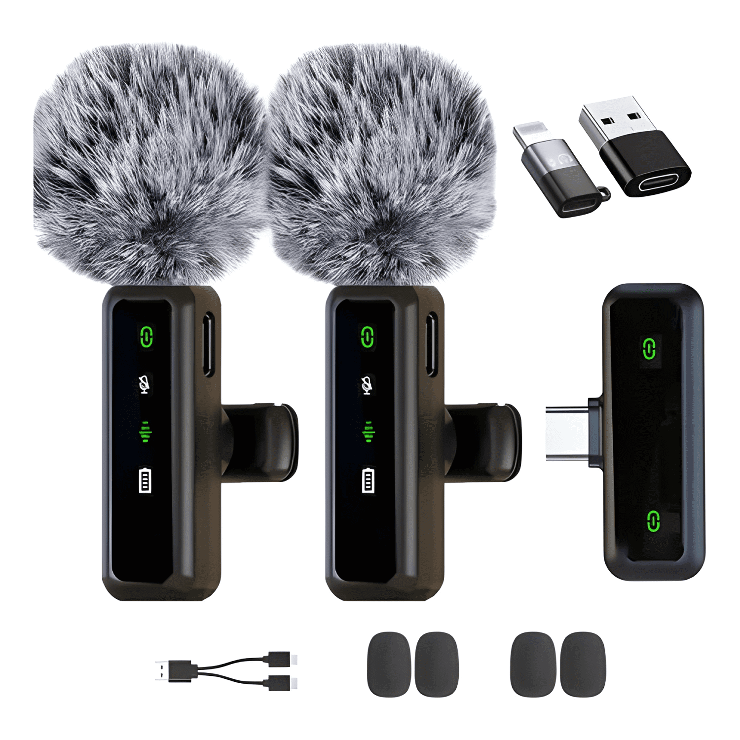 Micrófonos solapa inalámbrico reducción ruido usb-c / ip-0
