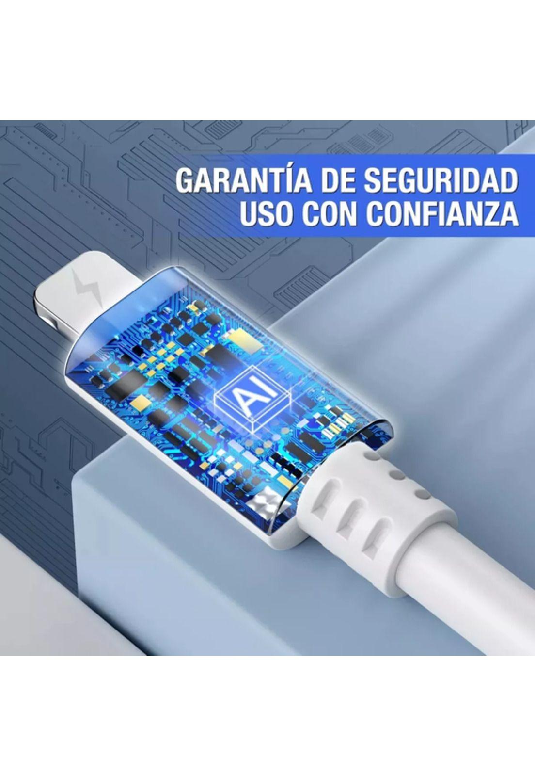Cable compatible con iPhone 2.0 USB & lightning 1.5m pack 3 blanco-3