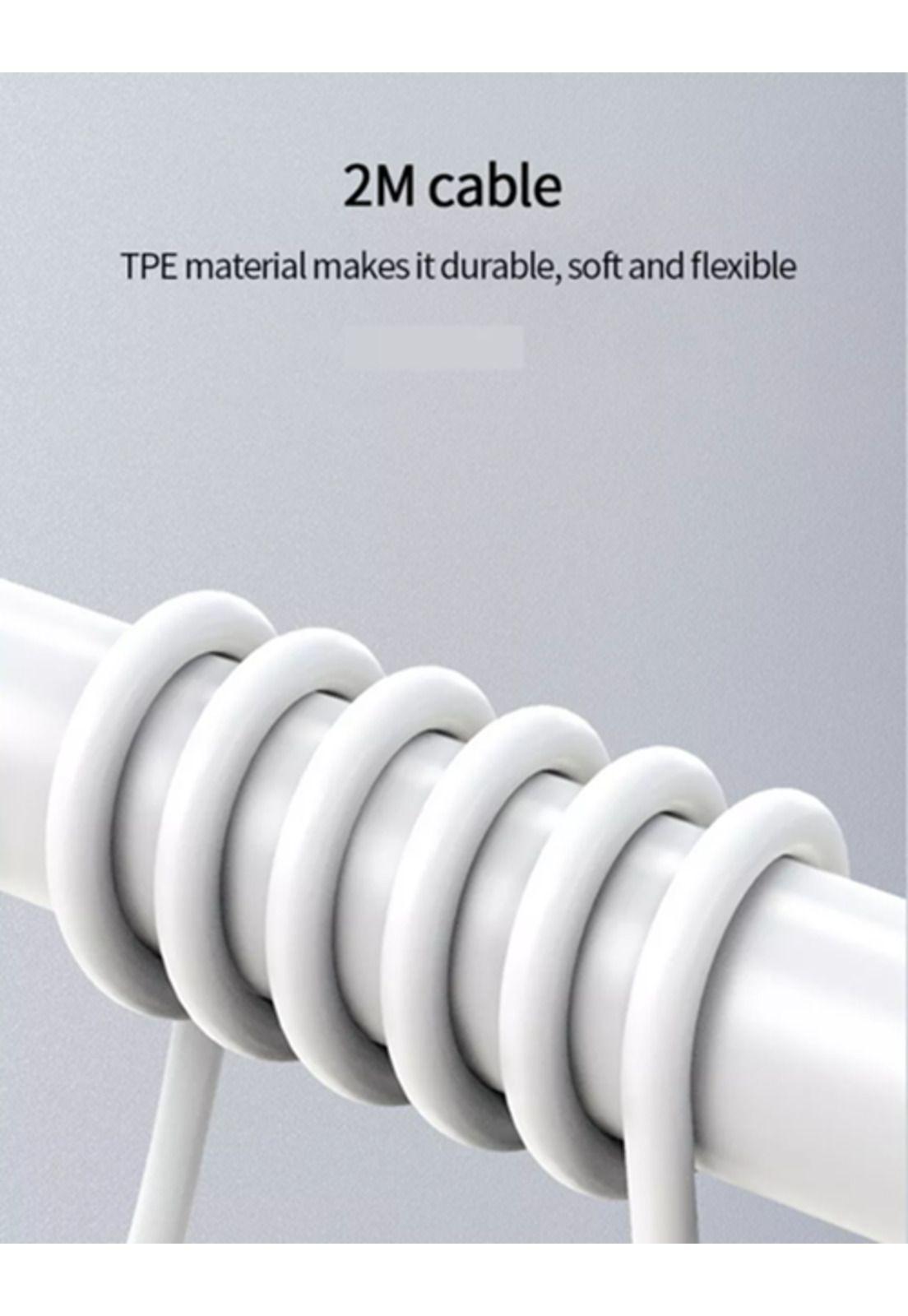 Cable carga y datos compatible iPhone lightning 2m 1 hora blanco-2