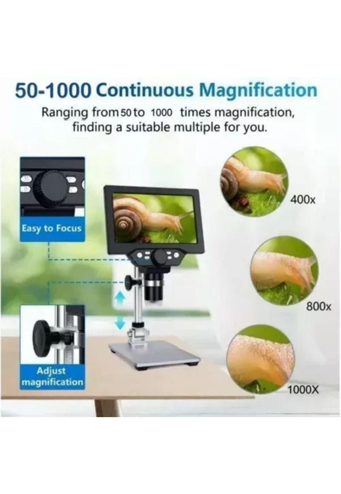 Microscopio electrónico académico, pantalla LCD HD de 7.2 in-2