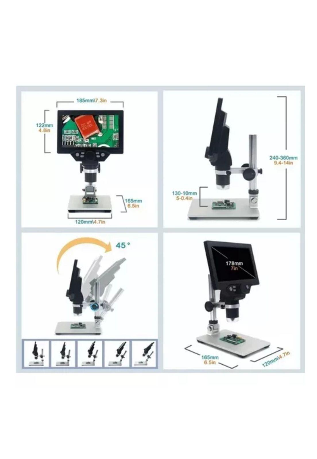 Microscopio electrónico académico, pantalla LCD HD de 7.2 in-4