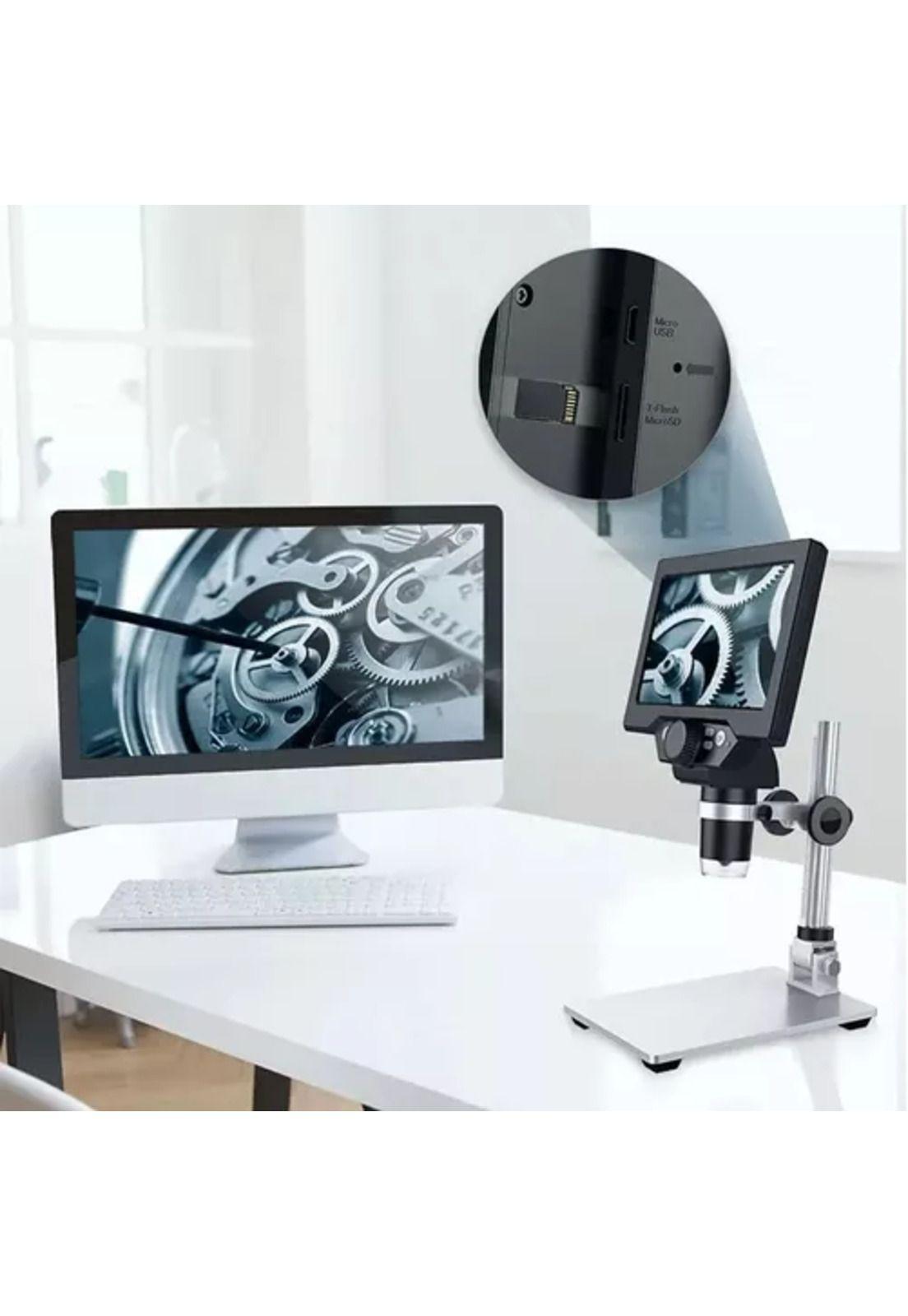 Microscopio electrónico académico, pantalla LCD HD de 7.2 in-5