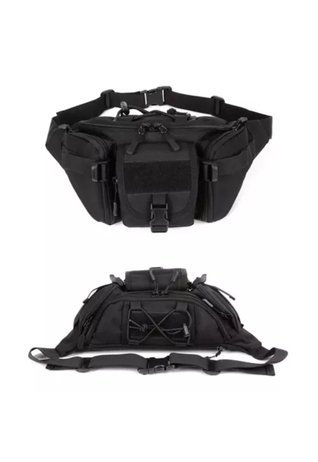Banano de senderismo trekking outdoor táctico militar negro-0