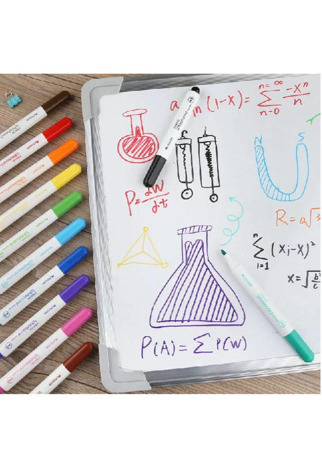 Set marcadores plumón pizarra blanca whiteboard 12 colores-2