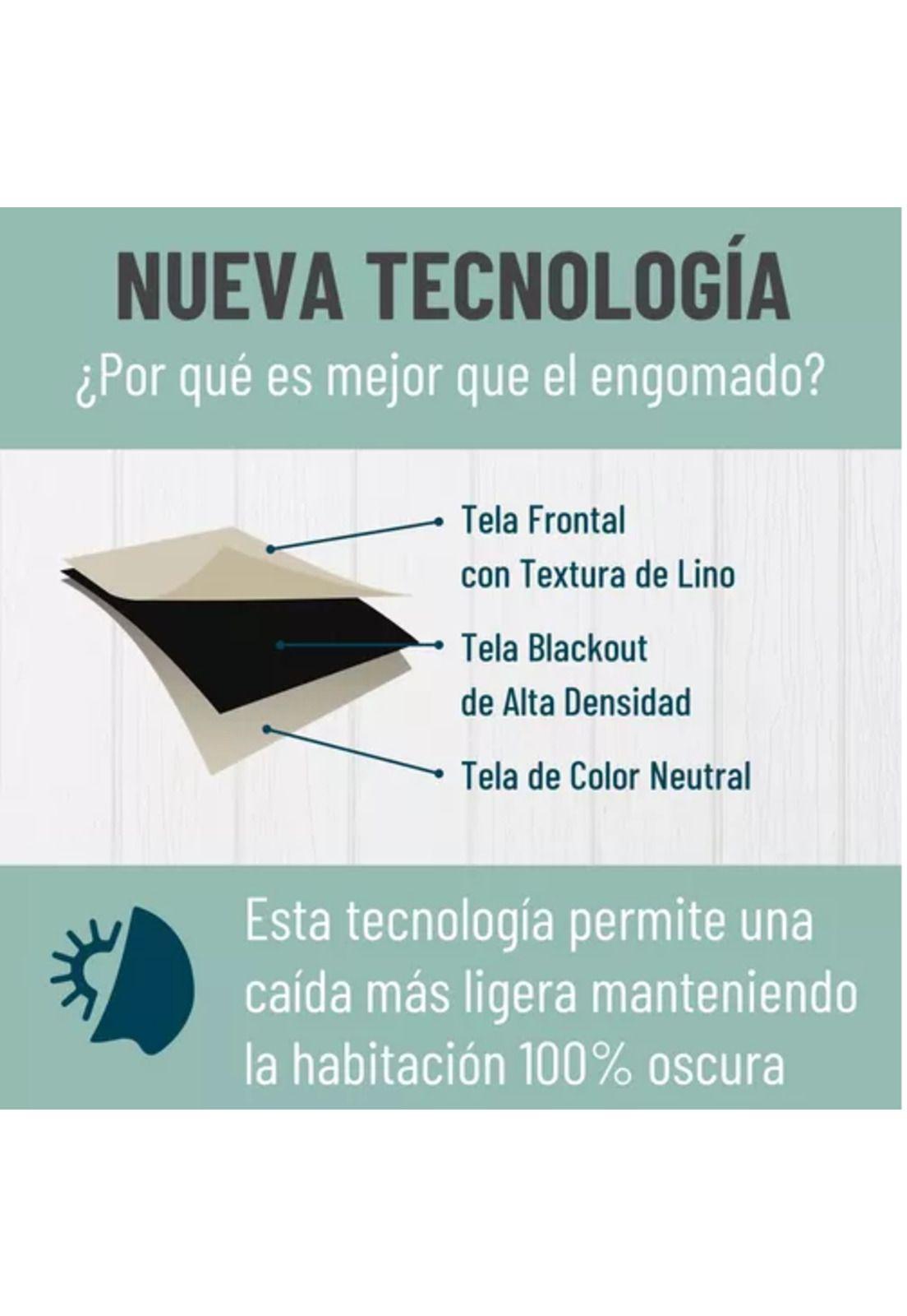 Cortina Blackout 100% 2 Paños 140x220cm Textura Lino Denim-3