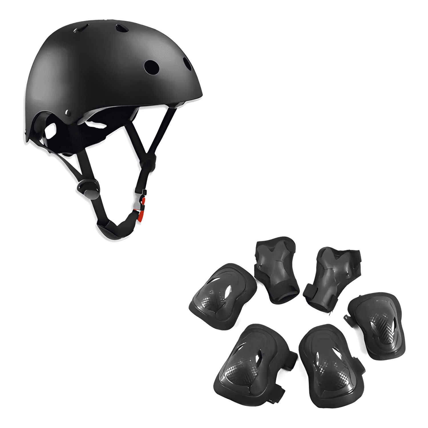 Set protección niños rodilleras coderas muñequeras negro-0