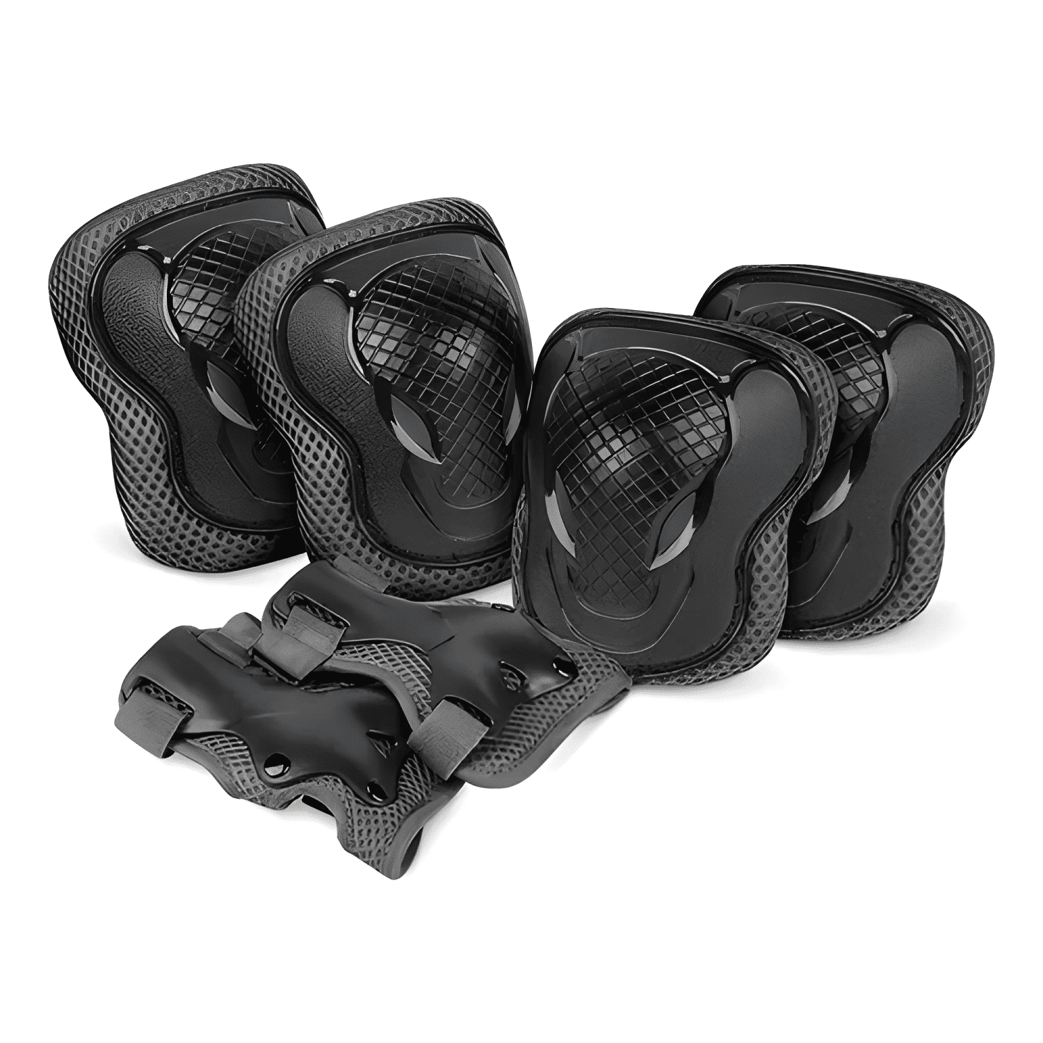 Set protección niños rodilleras coderas muñequeras negro-1
