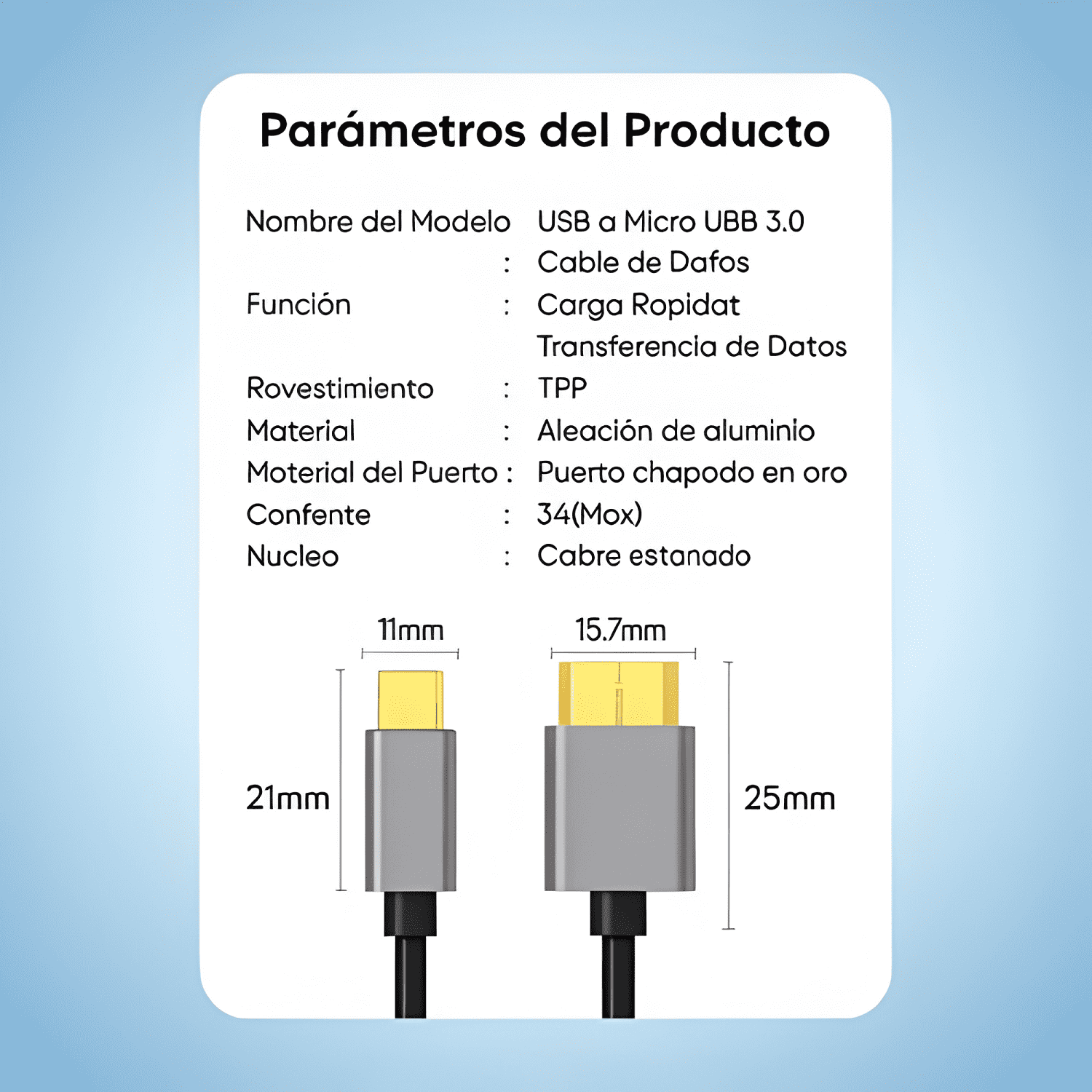 Cable robotsky USB tipo c a micro b 1m alta velocidad-2