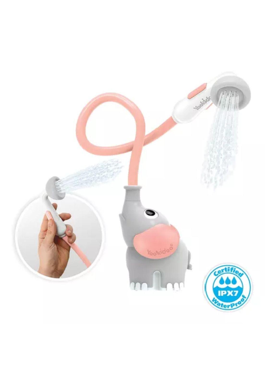 Elefante ducha interactivo, rosado, para bebé, bañera Yookidoo-6