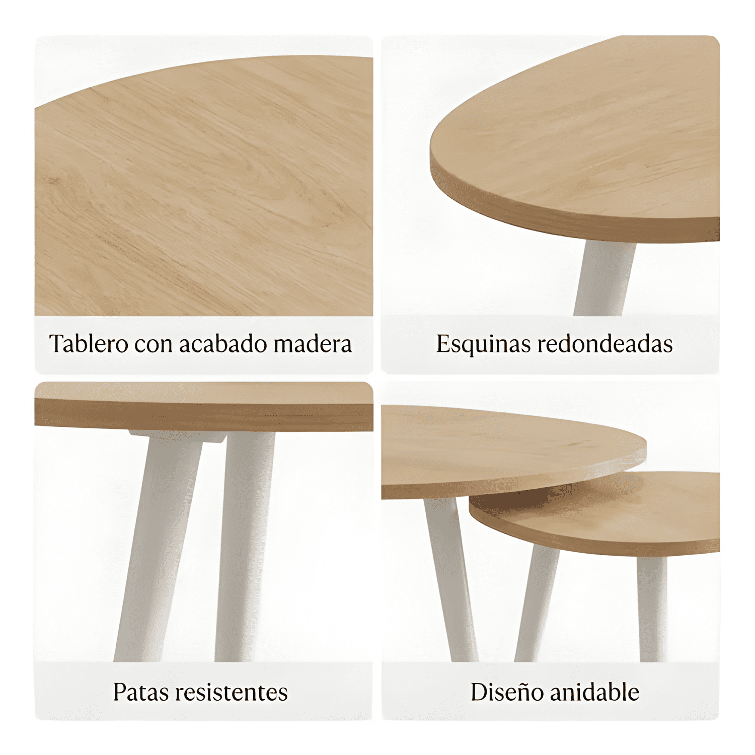 Juego Mesa De Centro Living Adriana Minimalista #4-2