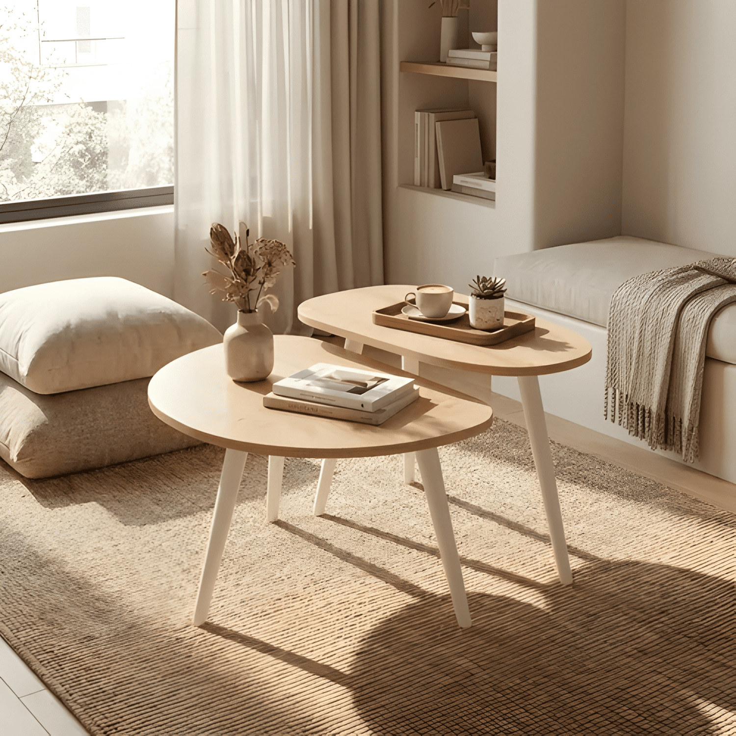 Juego Mesa De Centro Living Adriana Minimalista #4-3