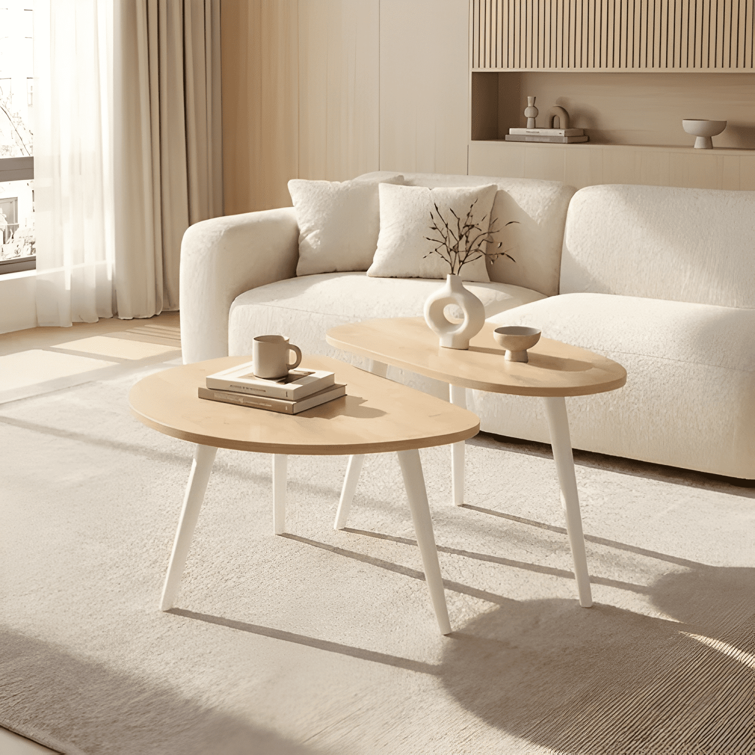 Juego Mesa De Centro Living Adriana Minimalista #4-4