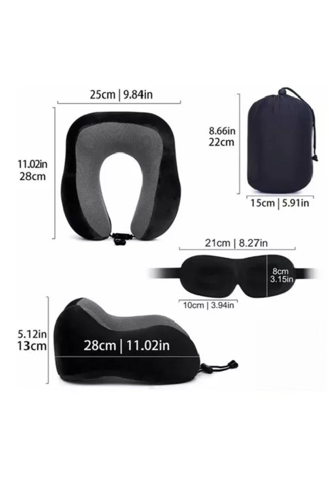 Almohada Viscoelástica para Viaje de Cuello con Antifaz Regalo-2