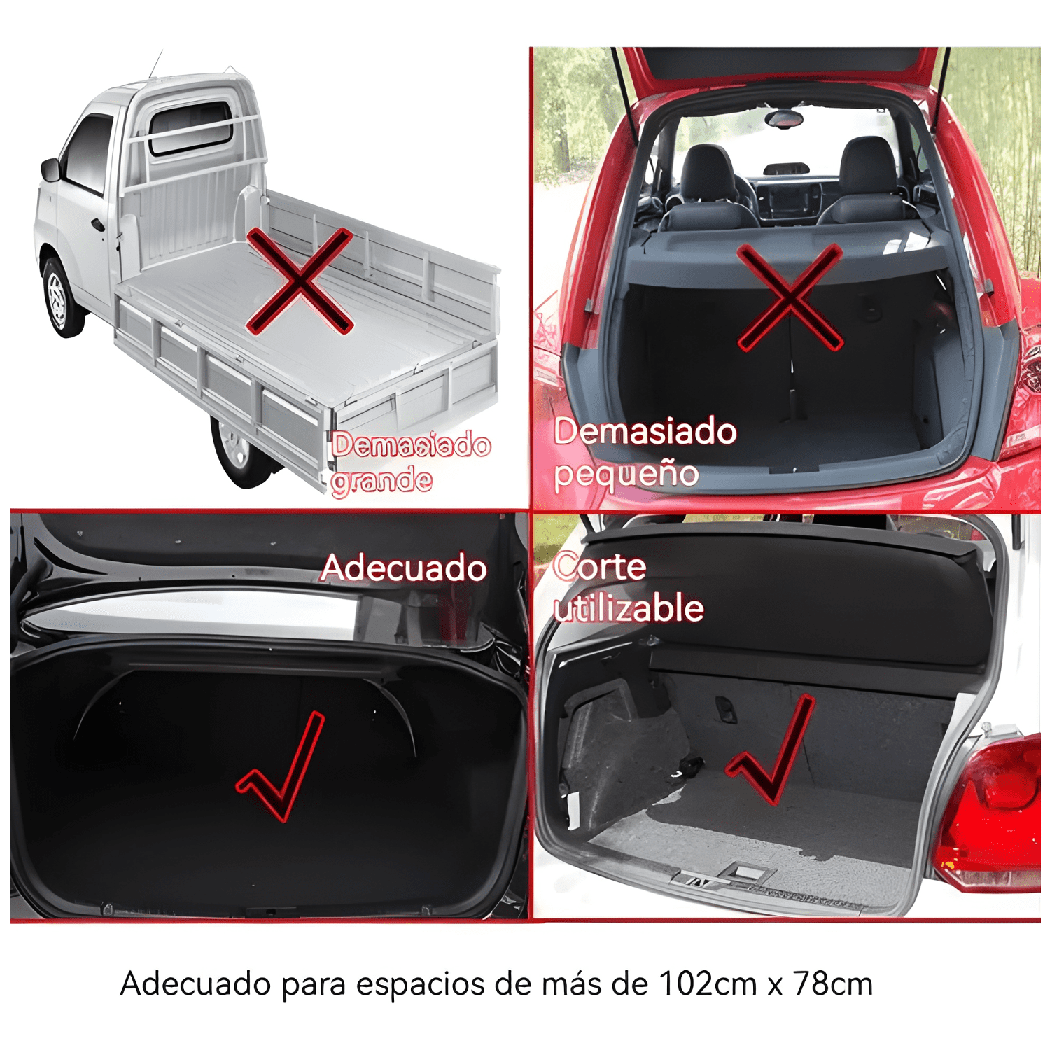Cubre Maleta Goma Maletero Auto SUV Antideslizante 138x #470-2
