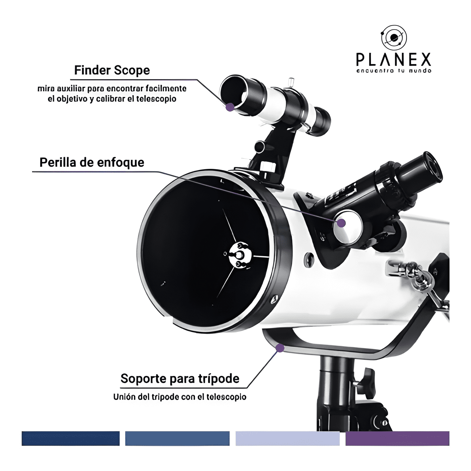 Telescopio Astronómico Newtoniano F70076 Planex + Blanco-2