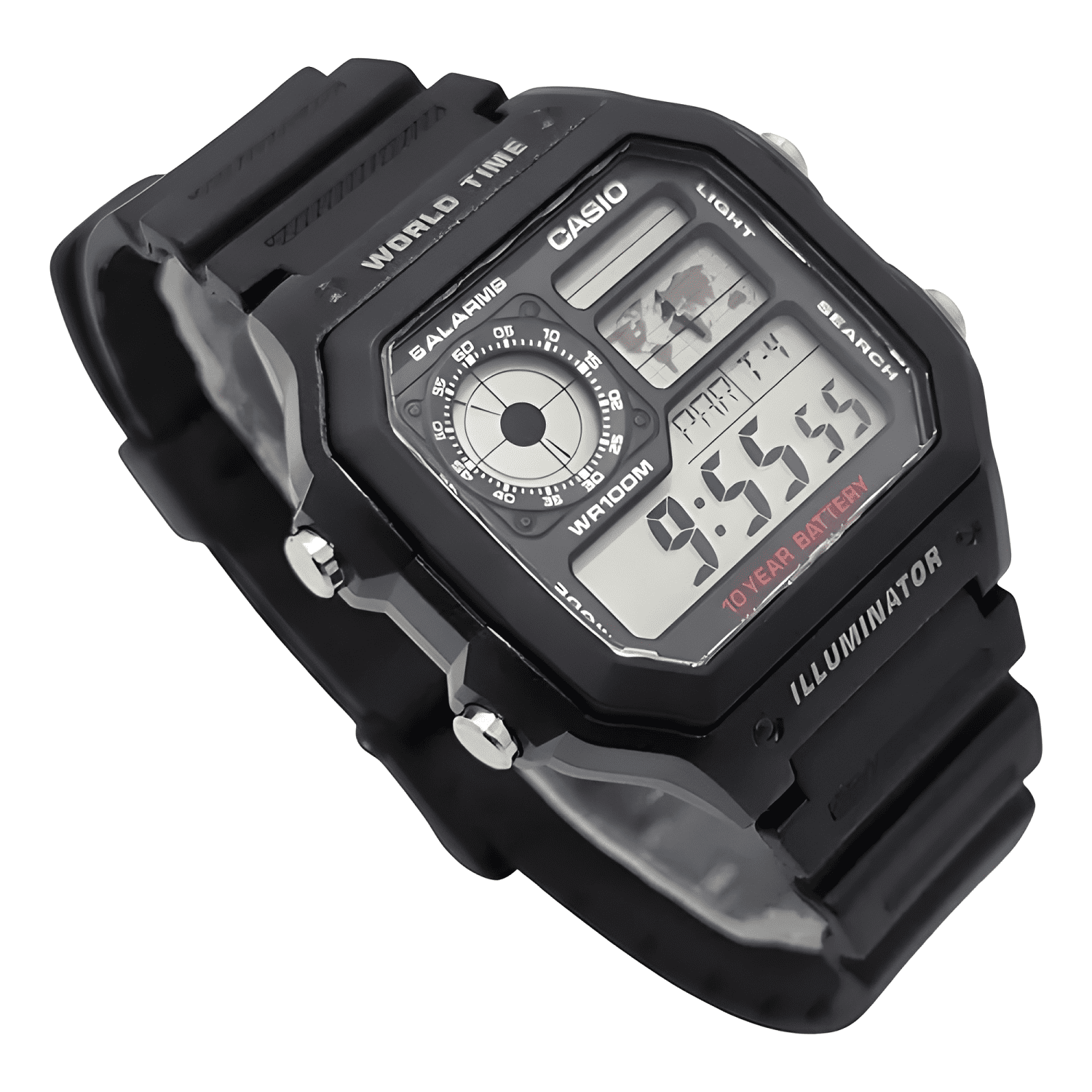 Reloj pulsera digital casio ae-1200wh-1a con correa de-3