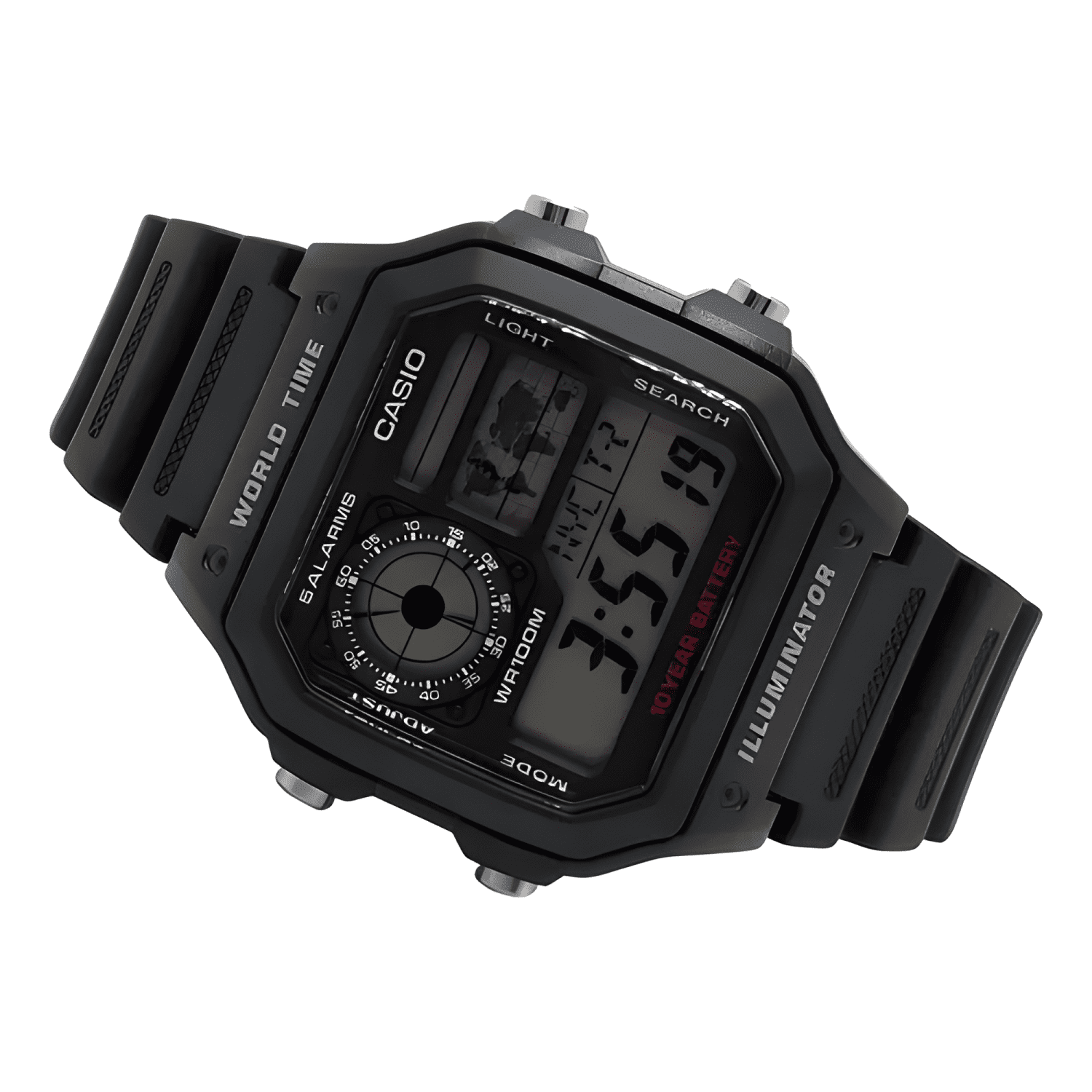 Reloj pulsera digital casio ae-1200wh-1a con correa de-4