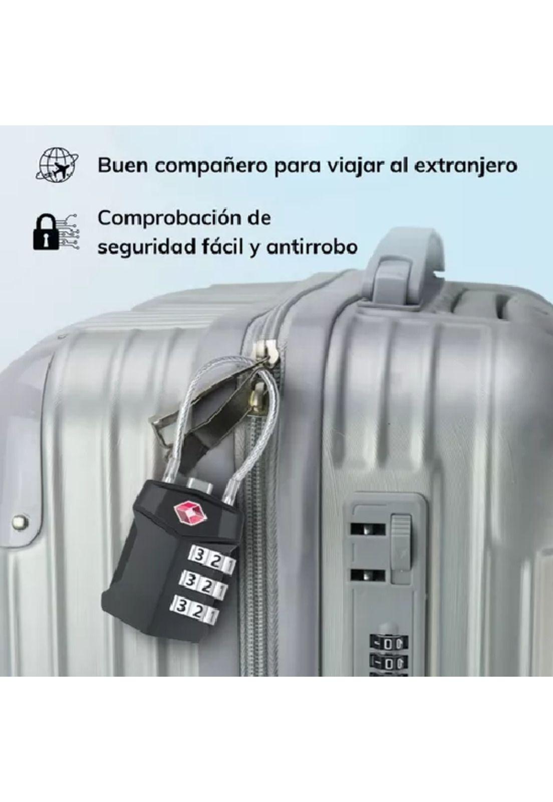 Candado de seguridad con cable de acero y clave de 3 dígi...-5