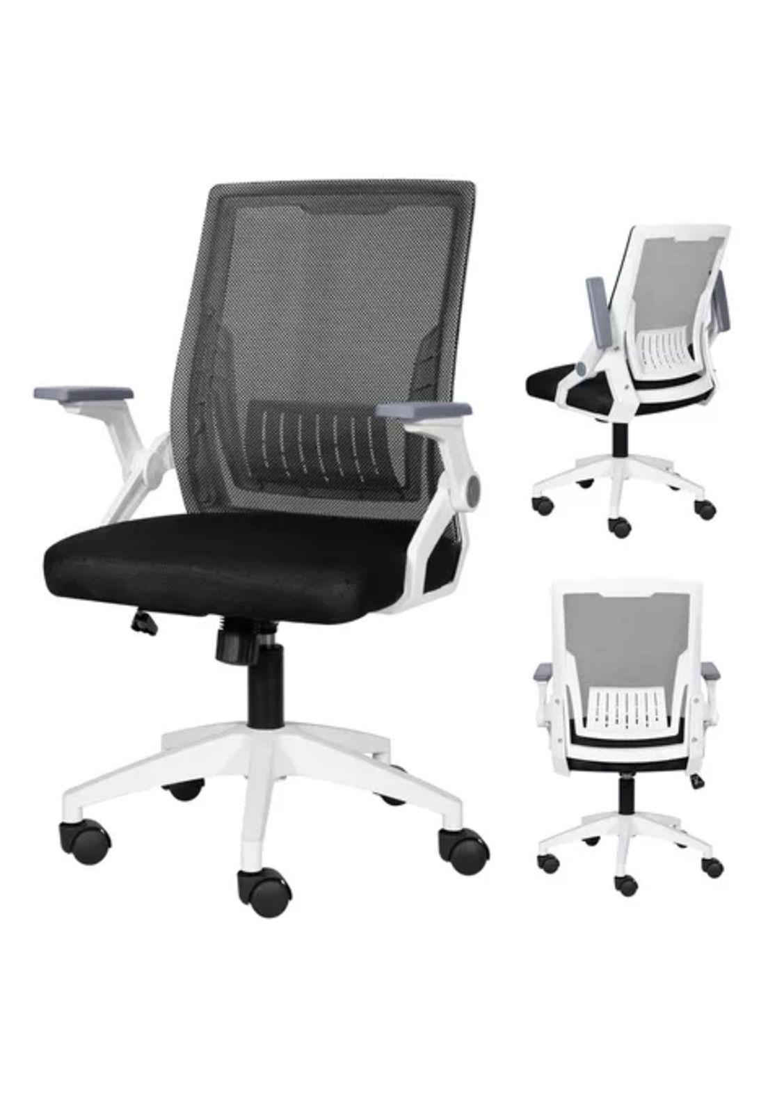 Silla ergonómica de oficina Carla giratoria con asiento de memoria negra-2