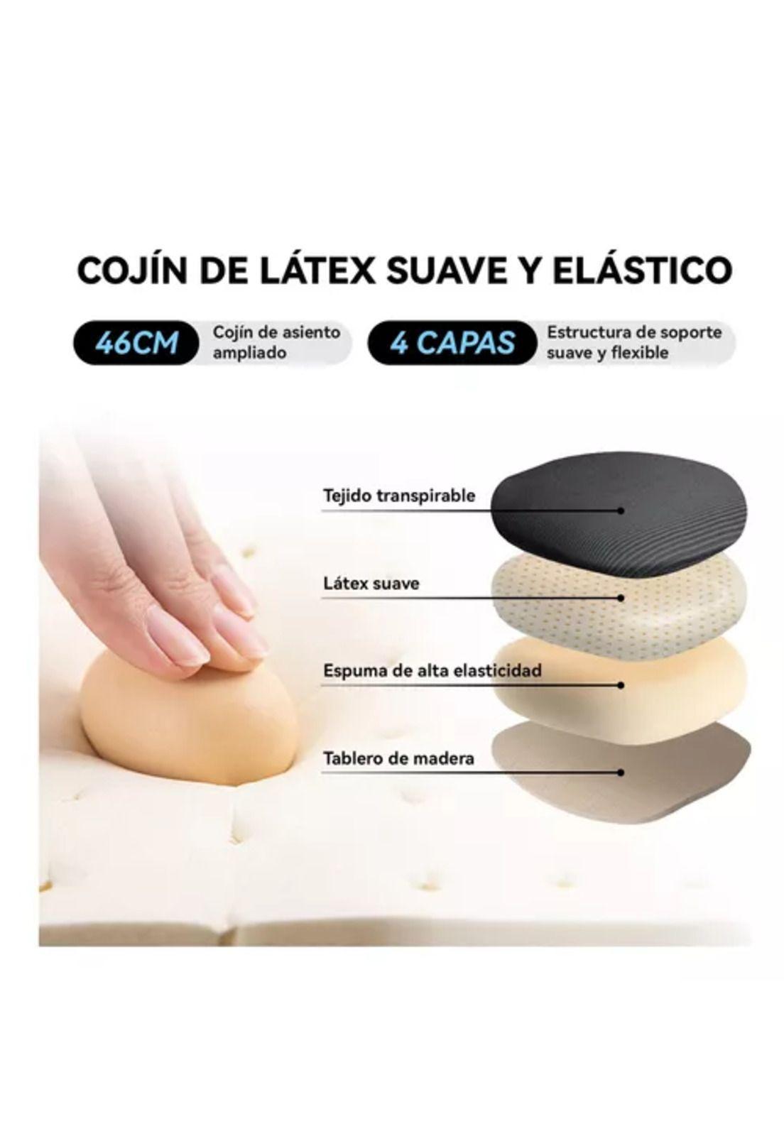 Silla ergonómica de oficina Carla giratoria con asiento de memoria negra-3