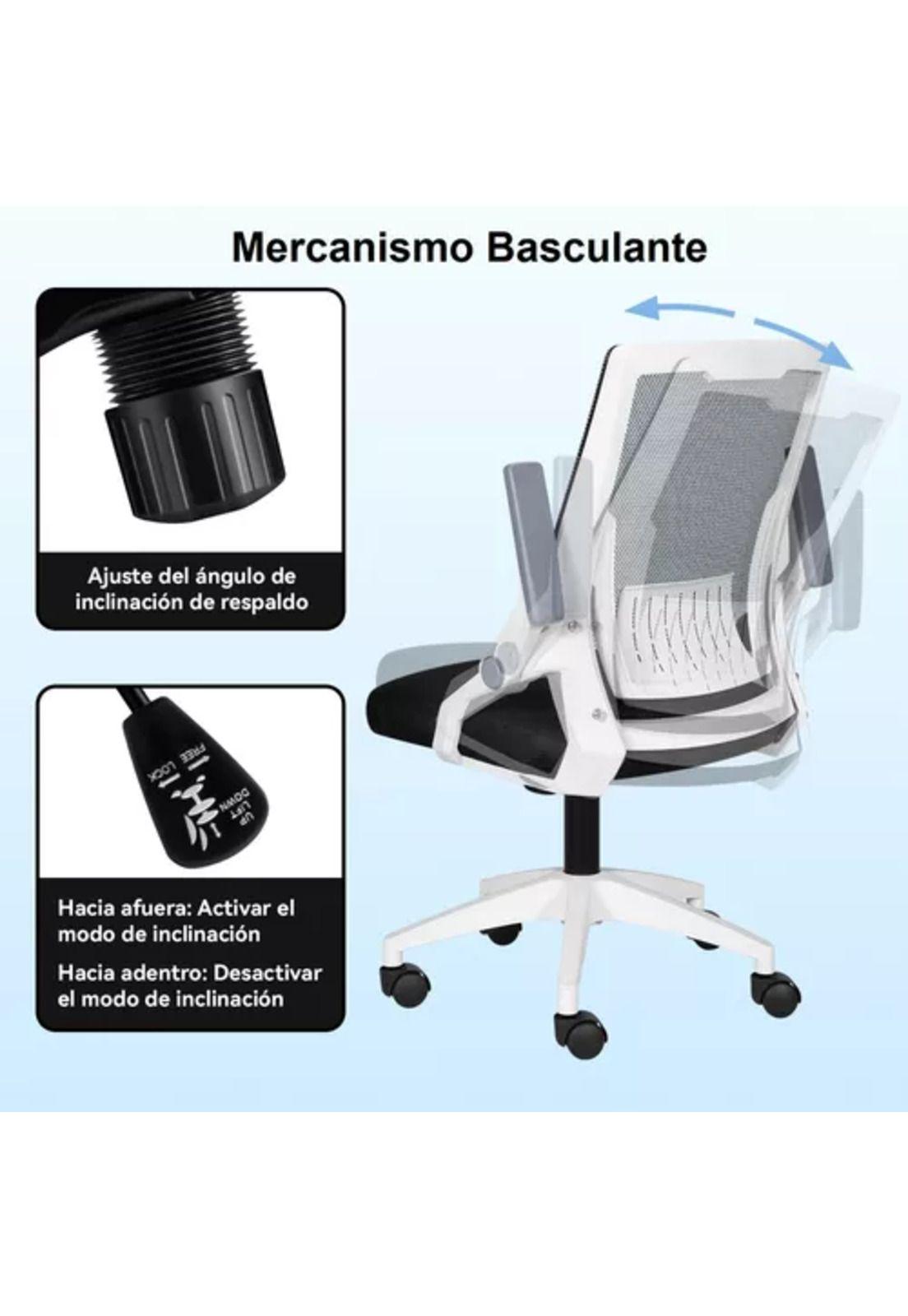 Silla ergonómica de oficina Carla giratoria con asiento de memoria negra-6