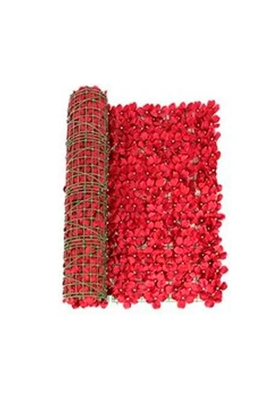 Flor Artificial para Decoración Panel Pared Muro 3m Rojo-0