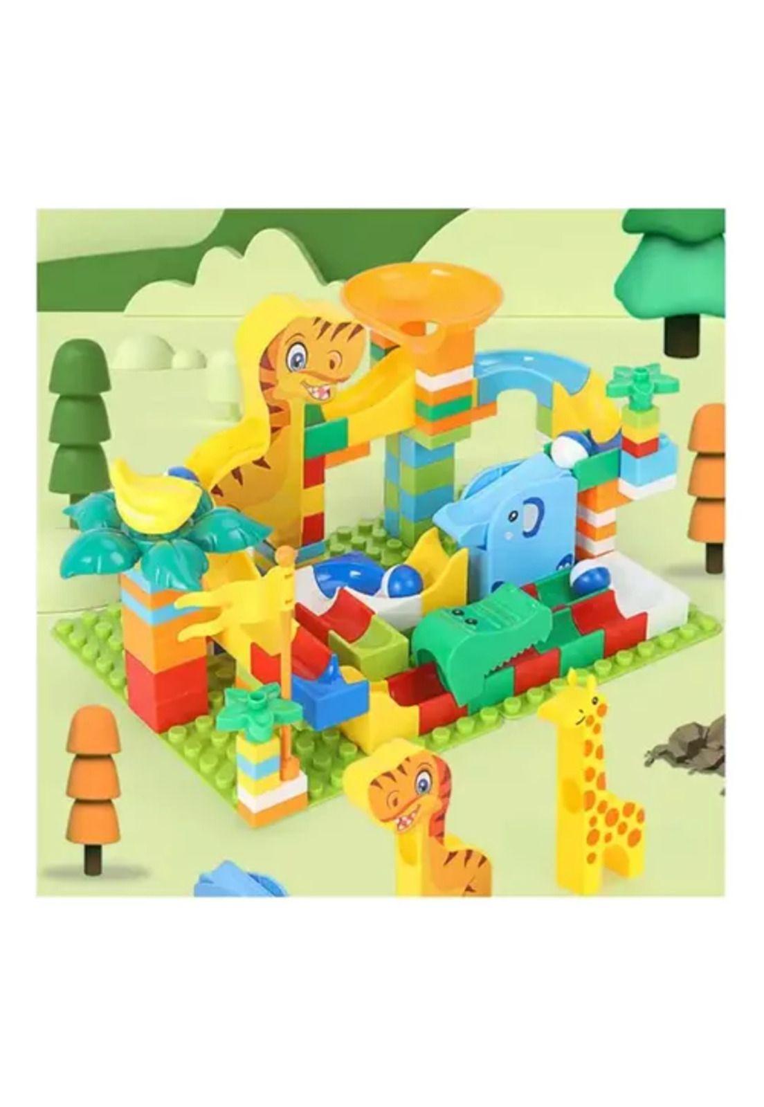 Juego de bloques de construcción jungla con toboganes, 200 pcs multicolor-2
