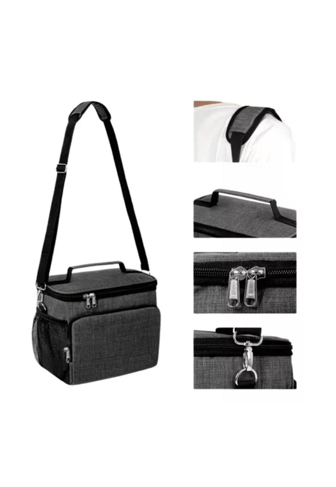 Bolso lonchera térmica para almuerzo color gris-3