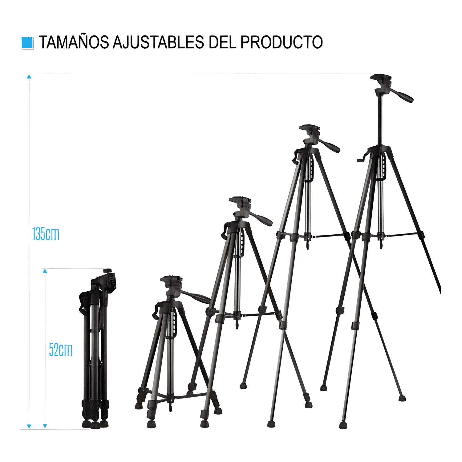 Trípode para Cámara Profesional y Celular con Negro-3