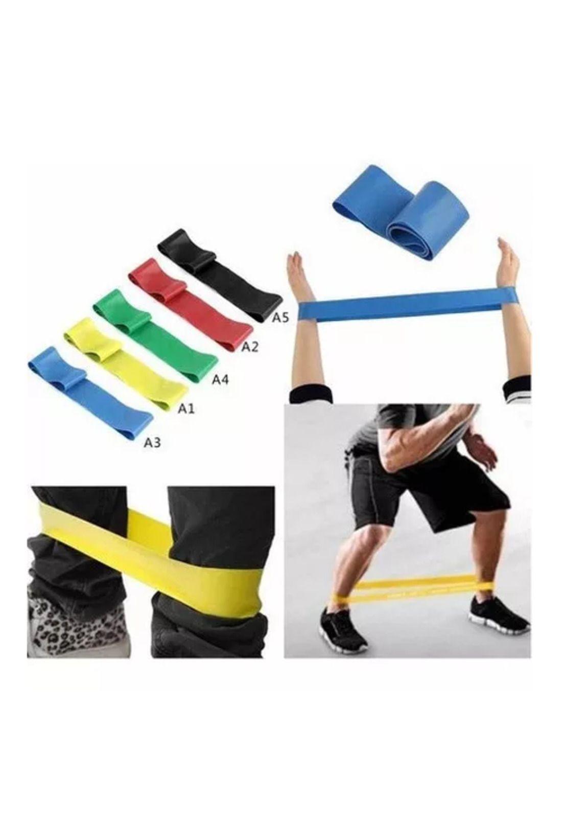 Banda elástica para ejercicios de yoga, resistencia, 5 piezas con bolso de transporte-5