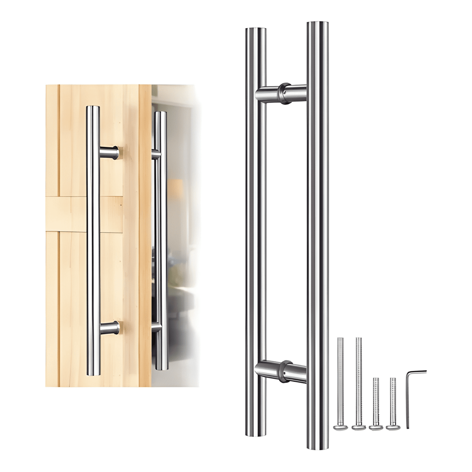 Manija tirador para puerta de acero inoxidable 100 cm #9-0