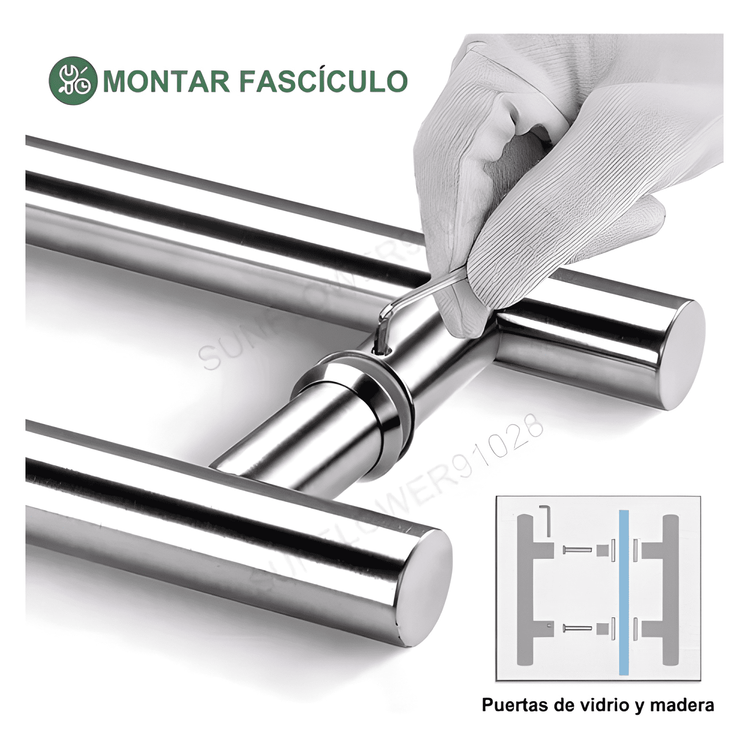 Manija tirador para puerta de acero inoxidable 100 cm #9-4