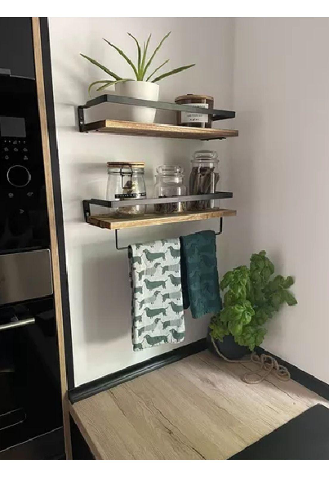 Repisas Flotantes de Madera Modernas Kit 2 Café-3